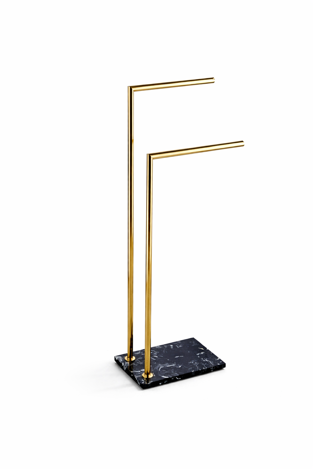 Modern Gold Towel Stand with Marble Base